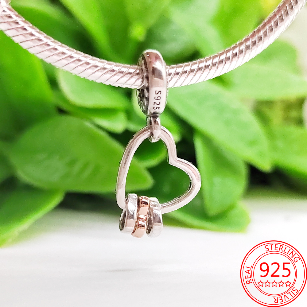 Classic Popular 925 Sterling Silver Love Hanging Charm Of The S925 Snake Bracelet Jewelry