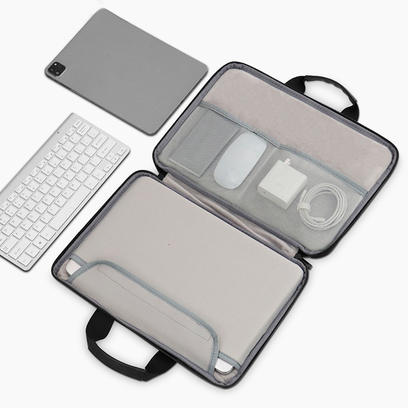 Briefcases Business Briefcase Portable Laptop Mouse Charger Storage Handbag Multifunction Document Material Organizer Pouch Accessories 230323
