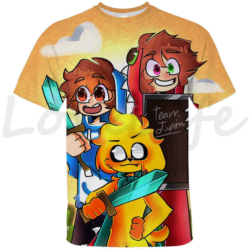 Men's T-Shirts Funny Mikecrack T-shirt Children 3D Cartoon Tee Tops Kawaii O-Neck T Shirt Los Compas Anime Streetwear Compadretes Tshirt Summer W