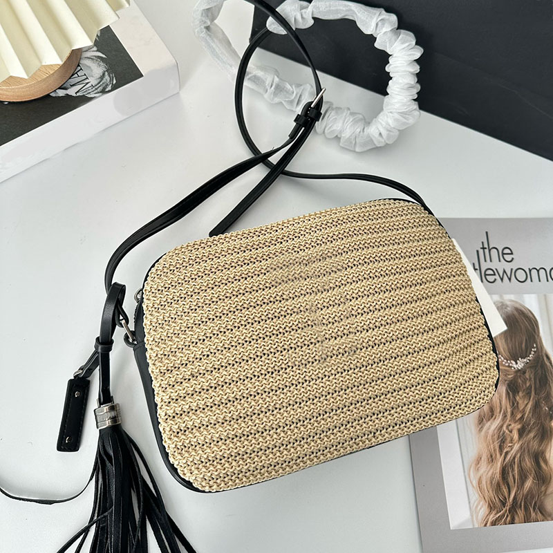 Straw Bag Women Crossbody Camera Bags Crochet Summer Beach Handbags Purse Lafite Grass Shoulder Bags Tassels Clutch Bags Fashion Letter Hardware Zipper Handbag, Silver hardware 1
Straw Bag Women Crossbody Camera Bags Crochet Summer Beach Handbags Purse Lafite Grass Shoulder Bags Tassels Clutch Bags Fashion Letter Hardware Zipper Handbag, Silver hardware 1