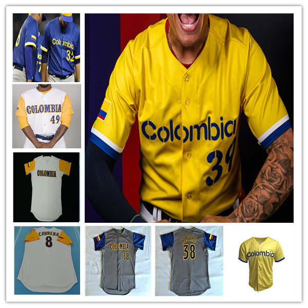 2023 Team Colombia Baseball Jersey Oscar Mercado Julio Teheran Gio Urshela Donovan Solano Pedro Garcia Rio Gomez Jorge Alfaro Nabil Crismatt Harold Ramirez Sanchez, Man grey
2023 Team Colombia Baseball Jersey Oscar Mercado Julio Teheran Gio Urshela Donovan Solano Pedro Garcia Rio Gomez Jorge Alfaro Nabil Crismatt Harold Ramirez Sanchez, Man grey