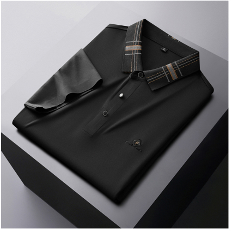 

sleeved embroidered short High cotton end polo shirt men s T shirt Korean fashion clothing summer luxury top Asian size 6XL 7XL T0K9, Khaki