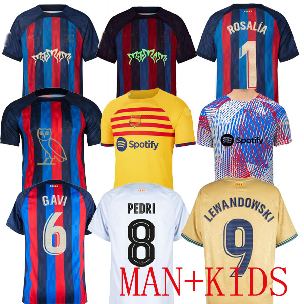 Lewandowski Rosalia Drake's OVO Sound soccer jerseys KESSIE Raphinha PEDRI FERRAN bArcElOnAs 22 23 Camisetas de ANSU FATI 2022 2023 kit shirt men kids Kounde Limited