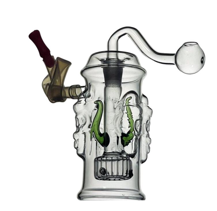 4 skull hookah Glass Oil Burner Bong for Oil Roigs Water pipes Bongs glass pipe small water pipe Ash Catcher smoking pipe
