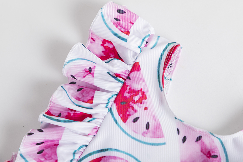 Girl Swimsuits 1 2 3 4 5 Year Baby Printed Swimwear Summer Beach Bathing Bikini Clothes Kids Bow Seaside Swimming Wear 230322