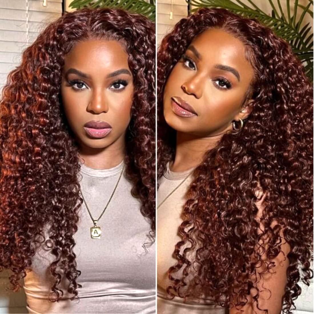 Deep wave raw cambodian hair 13x4 lace frontal wig brown hair with transparent hd lace 150%density pre plucked