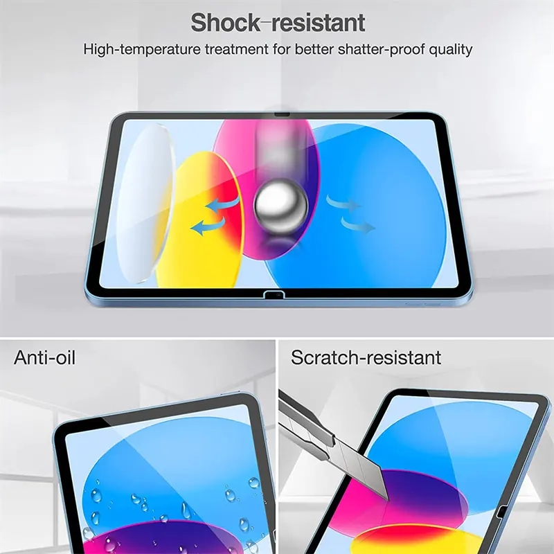 Screen Protector Film For iPad Air 4 2 3 5 6 7 8 9 10 Pro 2024 11 Mini 4 5 6 New 10.2 10.9 inch 12.9inch Tempered Glass Anti-Scratch 0.33MM With Paper