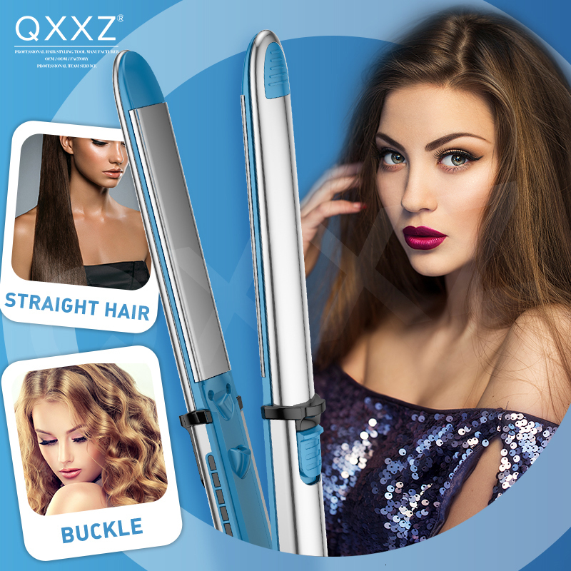 Hair Straighteners QXXZ Professional Straightener Flat Iron 5F Electric Five Gear Temperature Plate Rapid Heating Styling Tools 230323