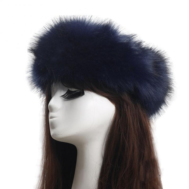 Headbands Winter Thick Hair Circle Russian Hat Fluffy Headband Female Fur Headband Furry Headband Wide Headdress Ski Hat Accessories 230323