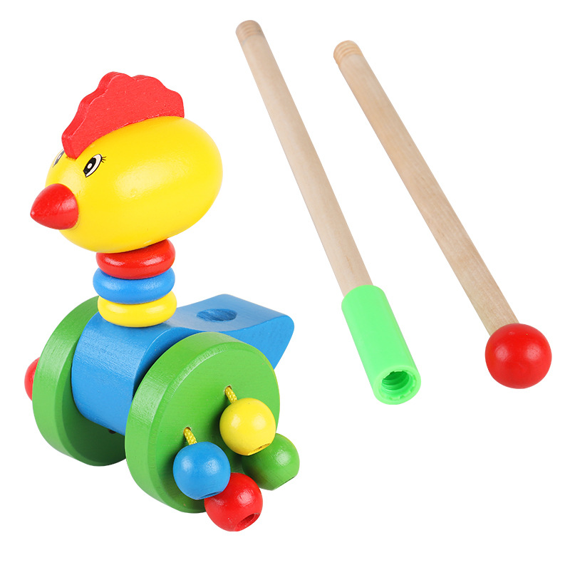Wooden single pole trolley toddler stall toys