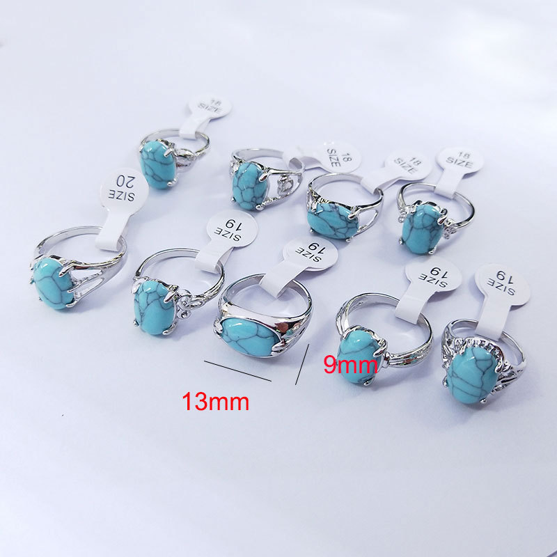 Fashion Mixed Style Blue Green White Turquoise Rings For Women Men Ring Party Wedding