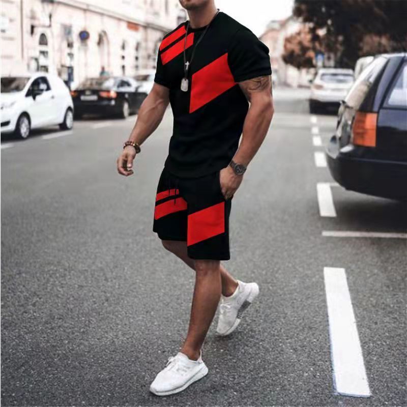 Men's Tracksuits Summer Men's Tracksuit Solid Color TShirtShorts Casual Stylish Sweatsuit Set Outfits Sports Jogging Suit Oversized Clothing