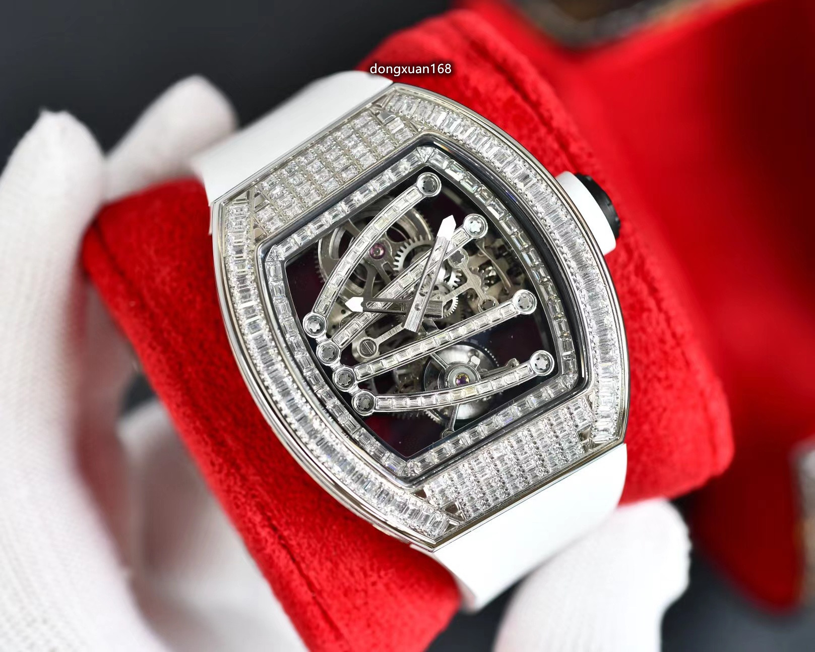 RM59-01 watch size 51.10x 43.10 x 15.20mm with manual up chain tourbillon movement power storage for about 48 hours at 28800 vibration frequency per hour, As shown
RM59-01 watch size 51.10x 43.10 x 15.20mm with manual up chain tourbillon movement power storage for about 48 hours at 28800 vibration frequency per hour, As shown