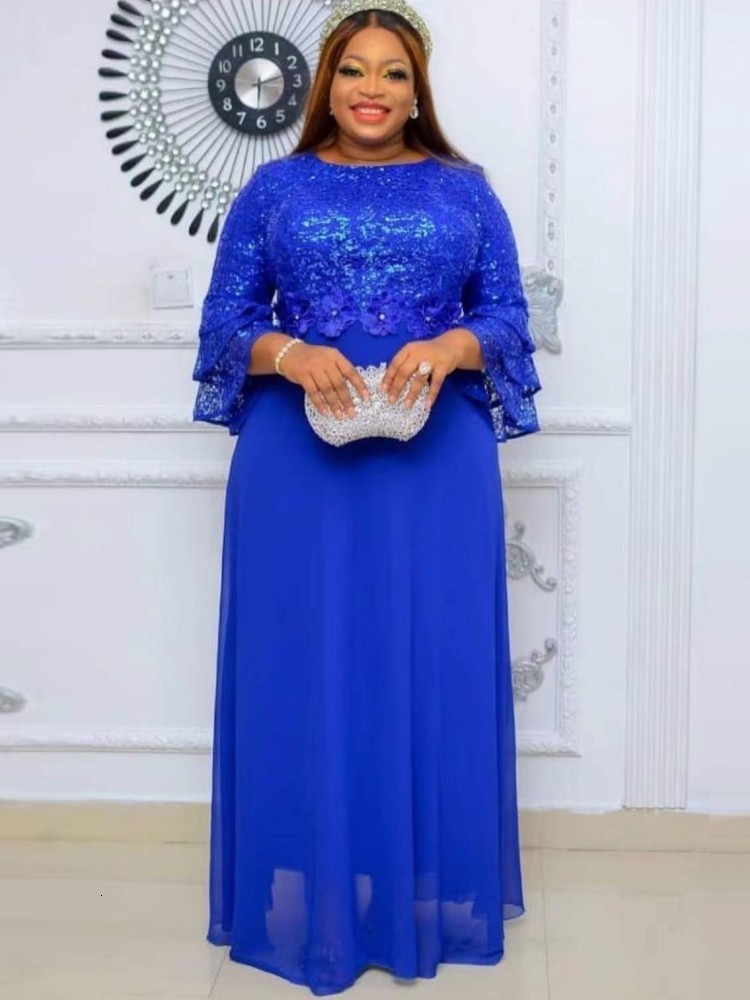Ethnic Clothing African Party Dresses For Women Dashiki Ankara Lace Chiffon Wedding Evening Gowns Elegant Turkey Muslim Kaftan Maxi Dress 230324