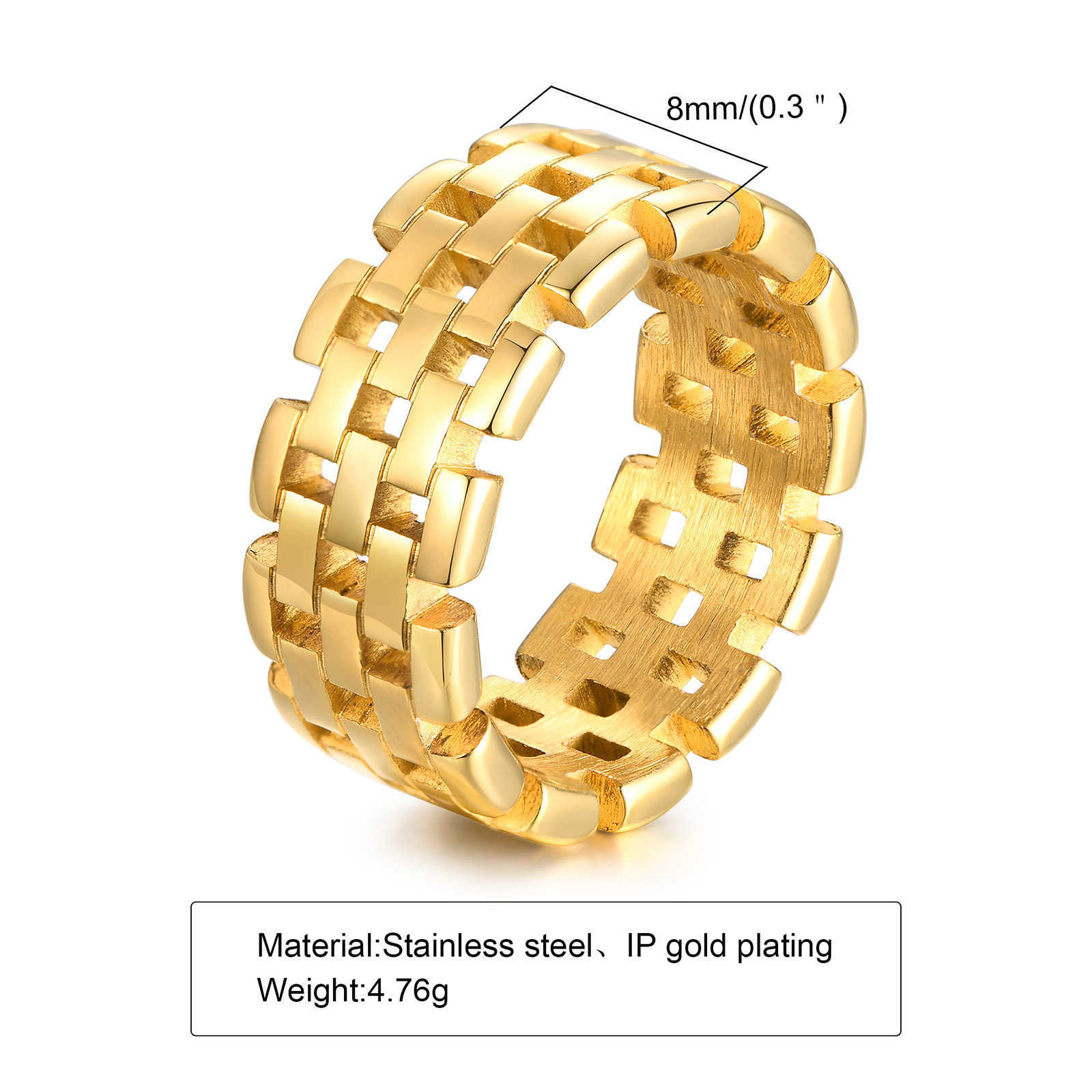 Band Rings Chic Women Chain Ring Gold Color Stainless Steel band Wedding Bands Dainty Minimalist Lady Jewelry AA230323