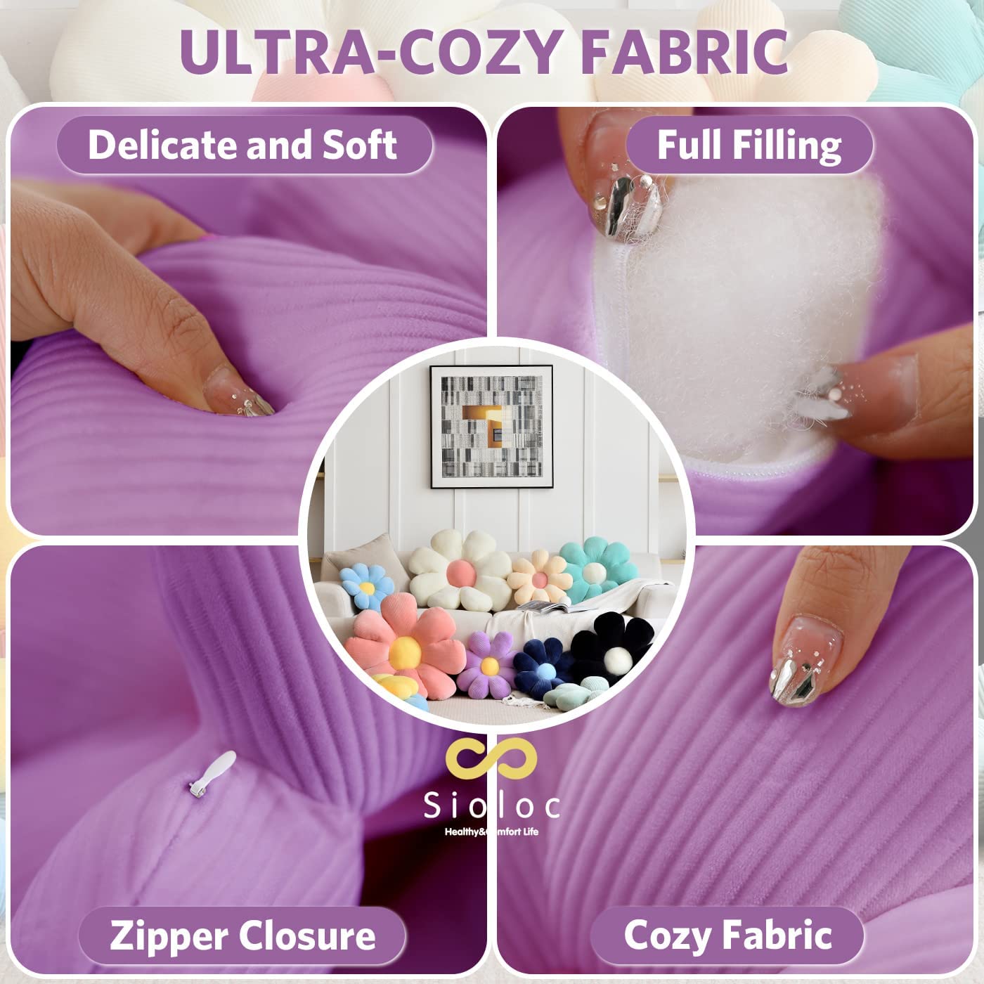 Flower Shaped Throw Pillow Butt Seating Cushion Flower Floor Pillow Daisy Flower Toy Plant Stuffed Doll For Kids Girls Gifts Stretch Sofa Cushion Floo