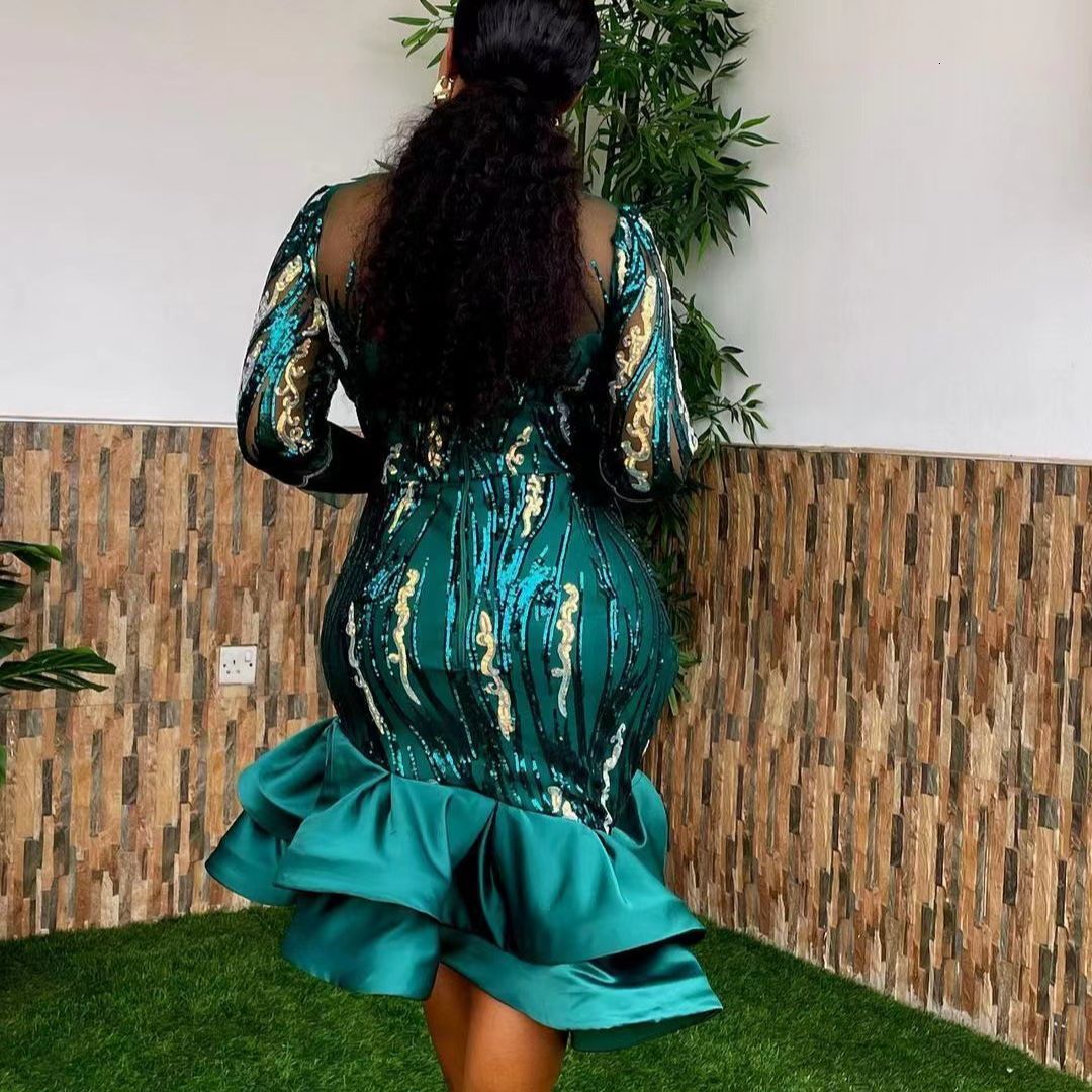 Ethnic Clothing African Dresses for Women Plus Size Africa Clothes Dashiki Ankara Sequin Outfits Evening Gown Turkey Muslim Wedding Party Dress 230324