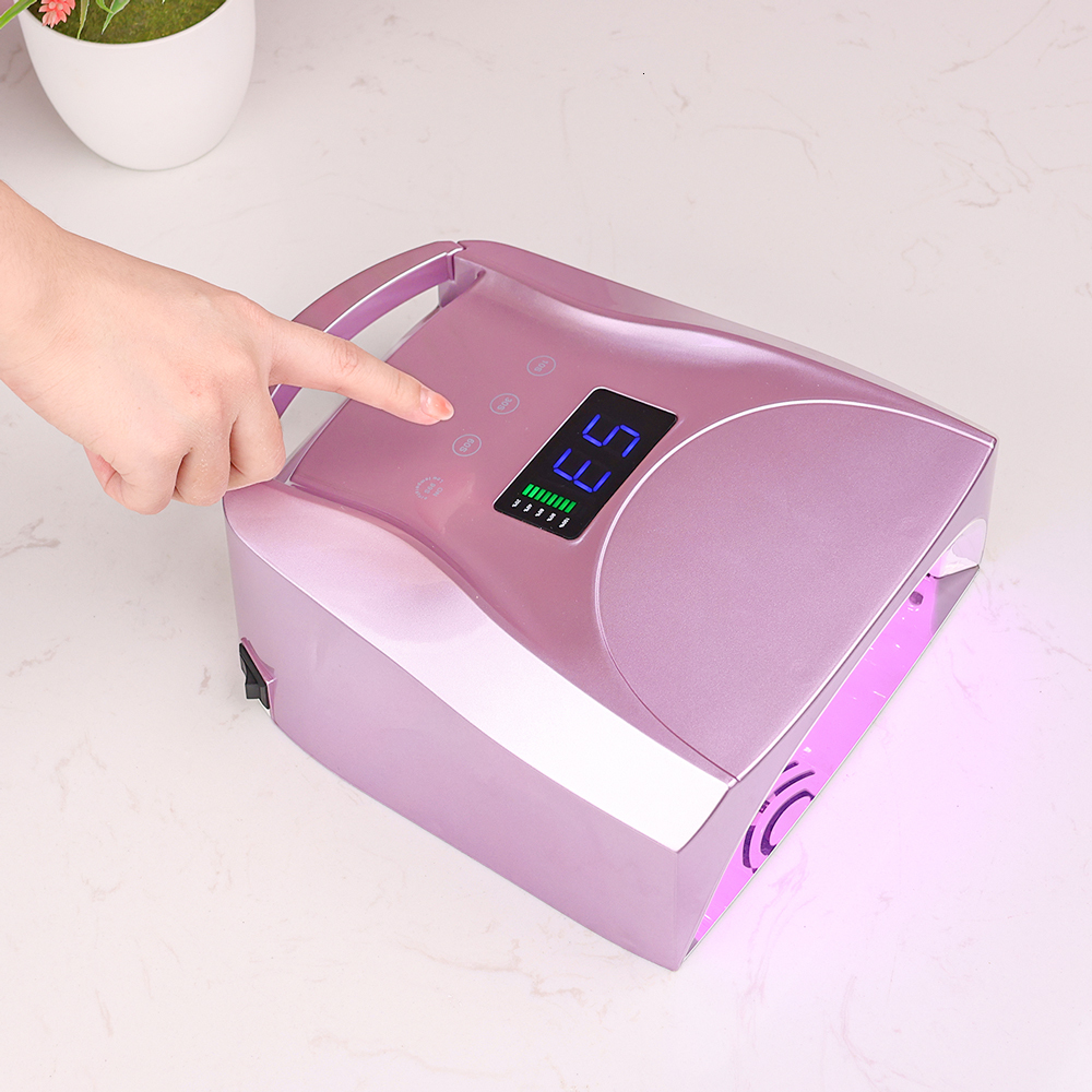 Nail Dryers High Power 96W Rechargeable Lamp UV LED Dryer Red Light Beads for Curing Polish Manicure Electric Acetone Protect 230323