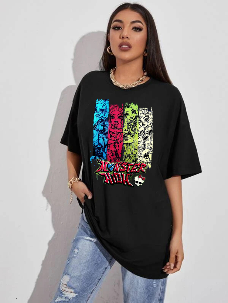 Womens TShirt Harajuku cartoon gothic print short sleeve Retro Tshirt women tops Summer streetwear Oneck sweet girl tee shirt Y2K Bratz 230323