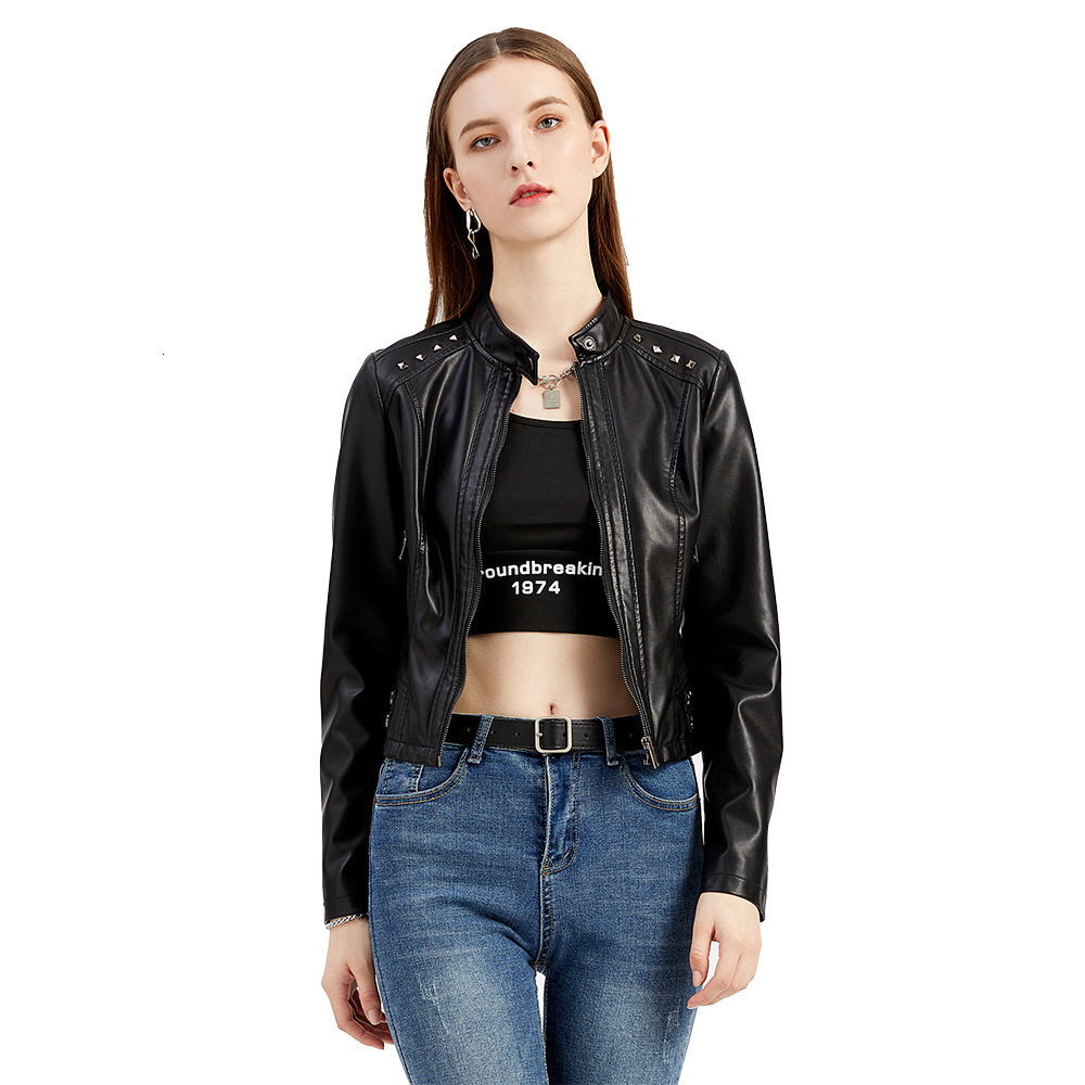Women's Jackets Fashion Women Short Leather Cool Motorcycle 230324