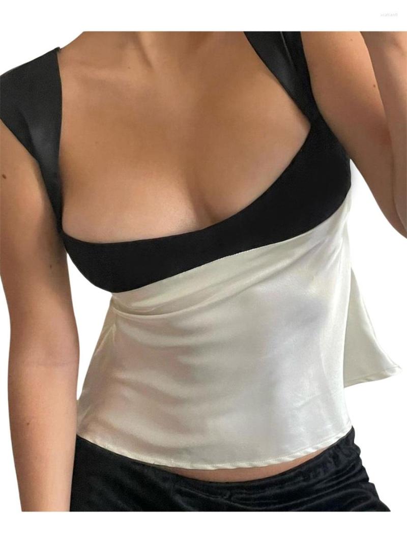 Women' Tanks Thorn Tree Women Summer Y2K Sleeveless Low Cut Square Collar Satin Camisole Contrast Color Patchwork Back Tie Up Slim Tops
Women' Tanks Thorn Tree Women Summer Y2K Sleeveless Low Cut Square Collar Satin Camisole Contrast Color Patchwork Back Tie Up Slim Tops