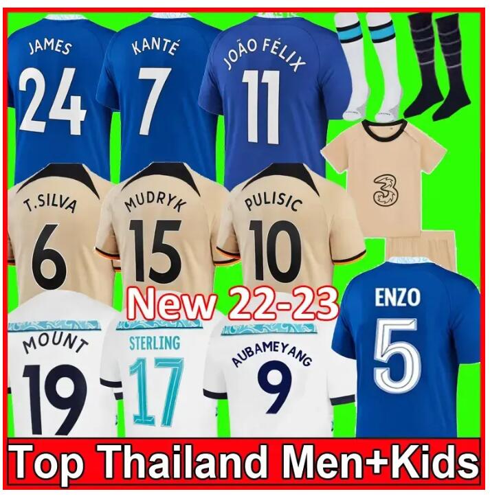 Enzo Soccer Jerseys 22 23 Fernandez CFC STERLING Mudryk Joao Felix Football Shirts HAVERTZ PULISIC Jersey Men Kids Kit KANTE JORGINHO CHILWELL ZIYECH KOVACIC Shirt