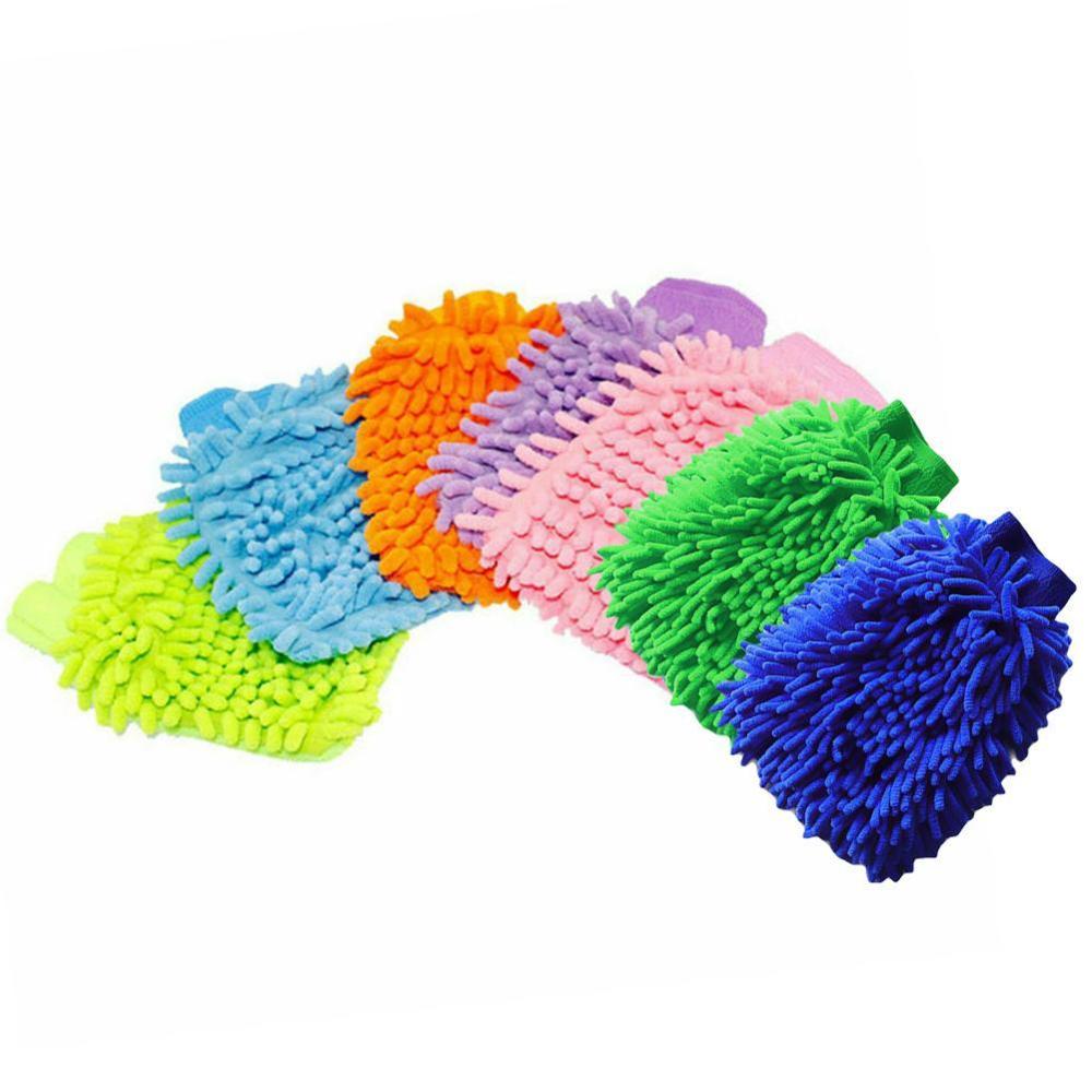 Car Microfibre Wash Sponge Cleaning Drying Gloves Ultrafine Fiber Chenille Microfiber Window Washing Tool Home Cleaning Car Wash Glove Auto Accessorie