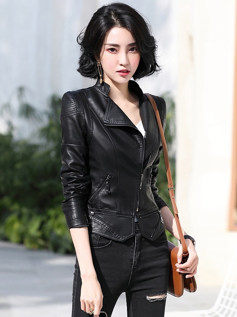 Women's Jackets PU Leather Suede Jacket Spring Summer Women Short Coat Suit Outerwear Overcoat LF2303DG 230324