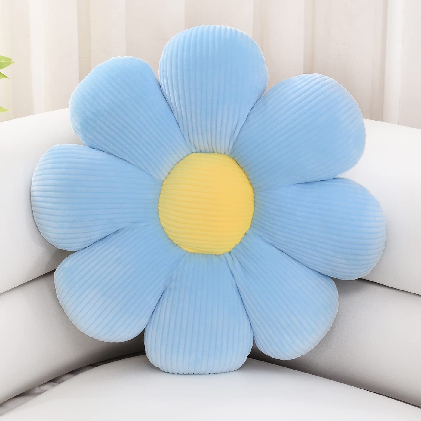 Flower Shaped Throw Pillow Butt Seating Cushion Flower Floor Pillow Daisy Flower Toy Plant Stuffed Doll For Kids Girls Gifts Stretch Sofa Cushion Floo