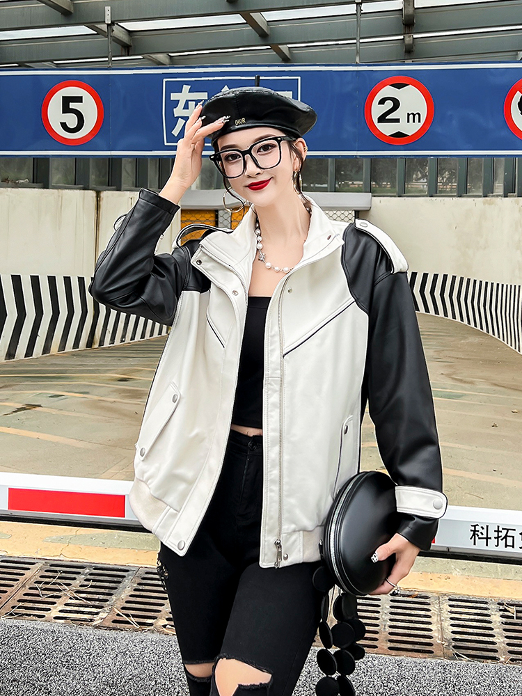 Women's Jackets Geniune Leather Jacket Fashion Loose for 2023 Spring Autumn Real Sheepskin Coat veste cuir femme 230324