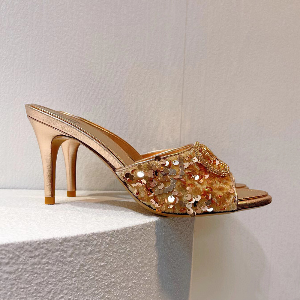 glitter Mule slides sandals heels stiletto slippers open toe shoes women's luxury Metal buckle decoration leather outsole evening shoes 7.5cm factory footwear, Fuchsia
glitter Mule slides sandals heels stiletto slippers open toe shoes women's luxury Metal buckle decoration leather outsole evening shoes 7.5cm factory footwear, Fuchsia