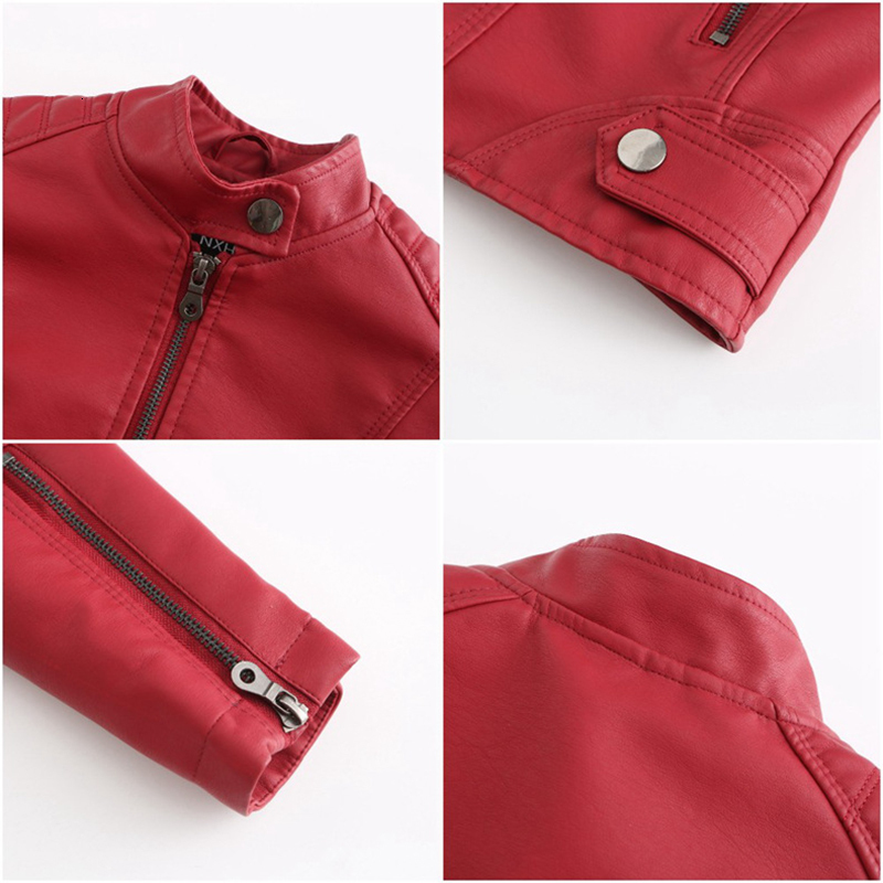 Women's Jackets Leather Women 2023 Autumn Spring Moto Biker Zipper Red Black Apricot Coffee Coat Ladies Outerwear Brown 230324