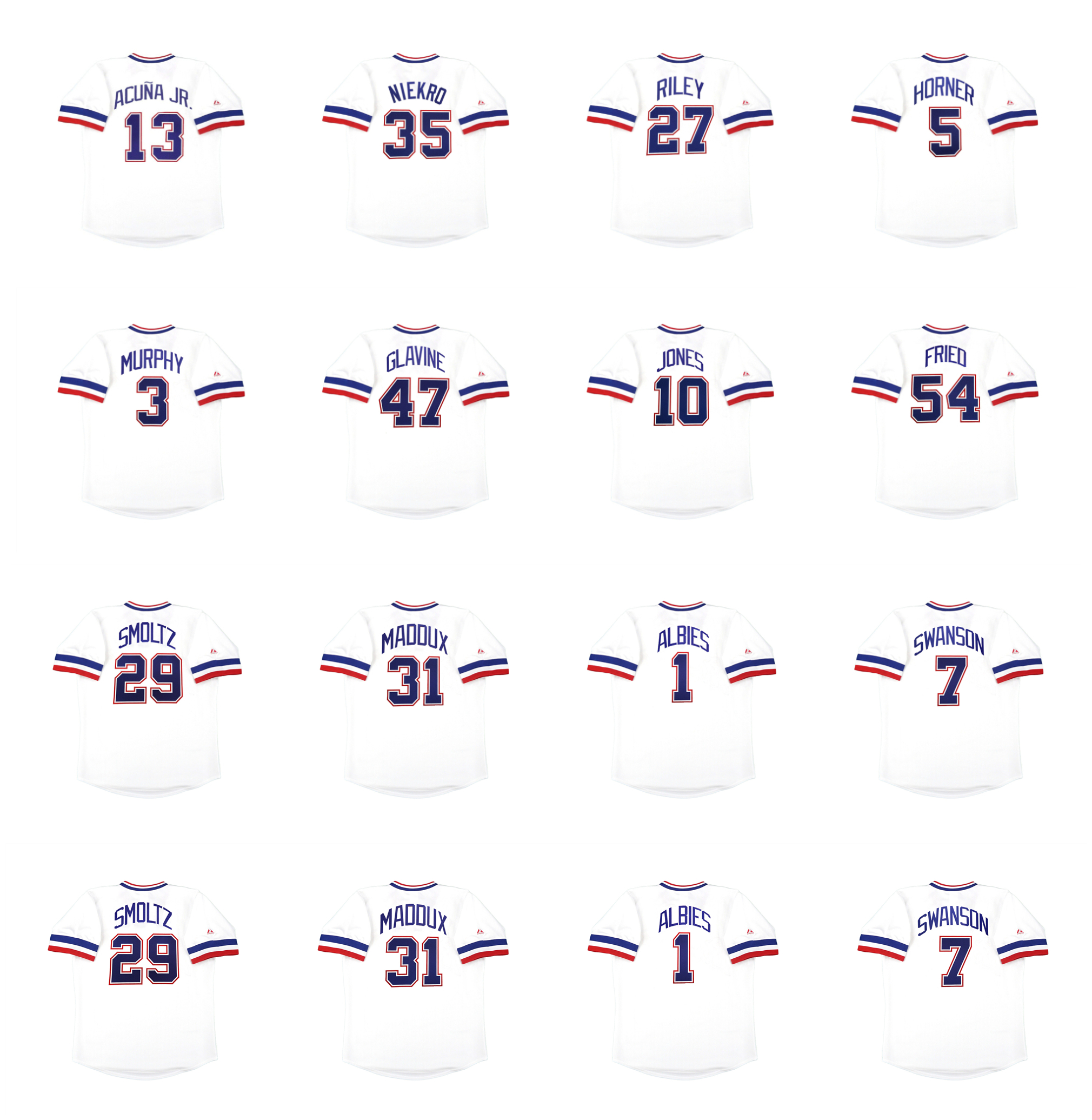 1983 Braves Dale Murphy Baseball Jersey Atlanta Phil Niekro Bob Horner Austin Riley Ronald Acuna Jr. Tom Glavine Chipper Jones John Smoltz Greg 31 Maddux Size S, As pic
1983 Braves Dale Murphy Baseball Jersey Atlanta Phil Niekro Bob Horner Austin Riley Ronald Acuna Jr. Tom Glavine Chipper Jones John Smoltz Greg 31 Maddux Size S, As pic