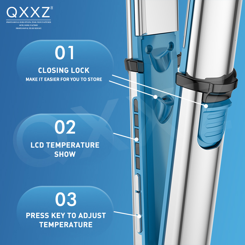 Hair Straighteners QXXZ Professional Straightener Flat Iron 5F Electric Five Gear Temperature Plate Rapid Heating Styling Tools 230323