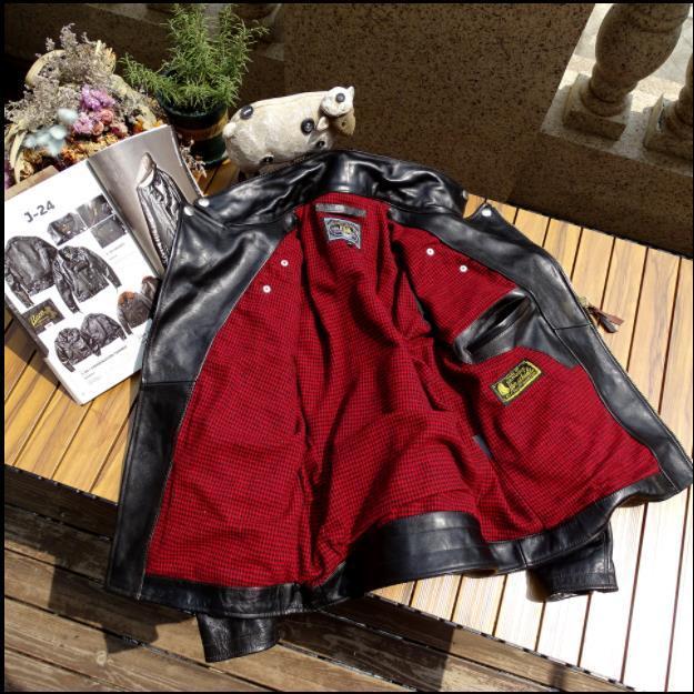 Men's Leather Faux Retro Classic Rider Genuine leather jacketCool J24 Italy tanned horsehide coatTea core cloth 230324