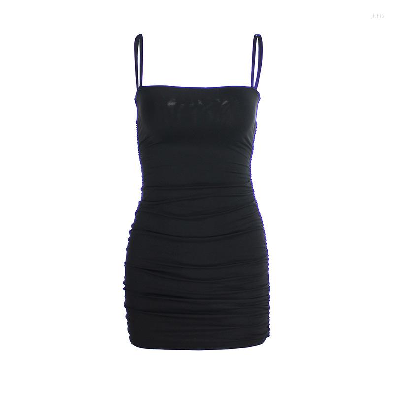 Casual Dresses Backless Sexy Bodycon Summer Dress 2023 Strapless Spaghetti Strap Bandage Mini Party Basic Beach Short