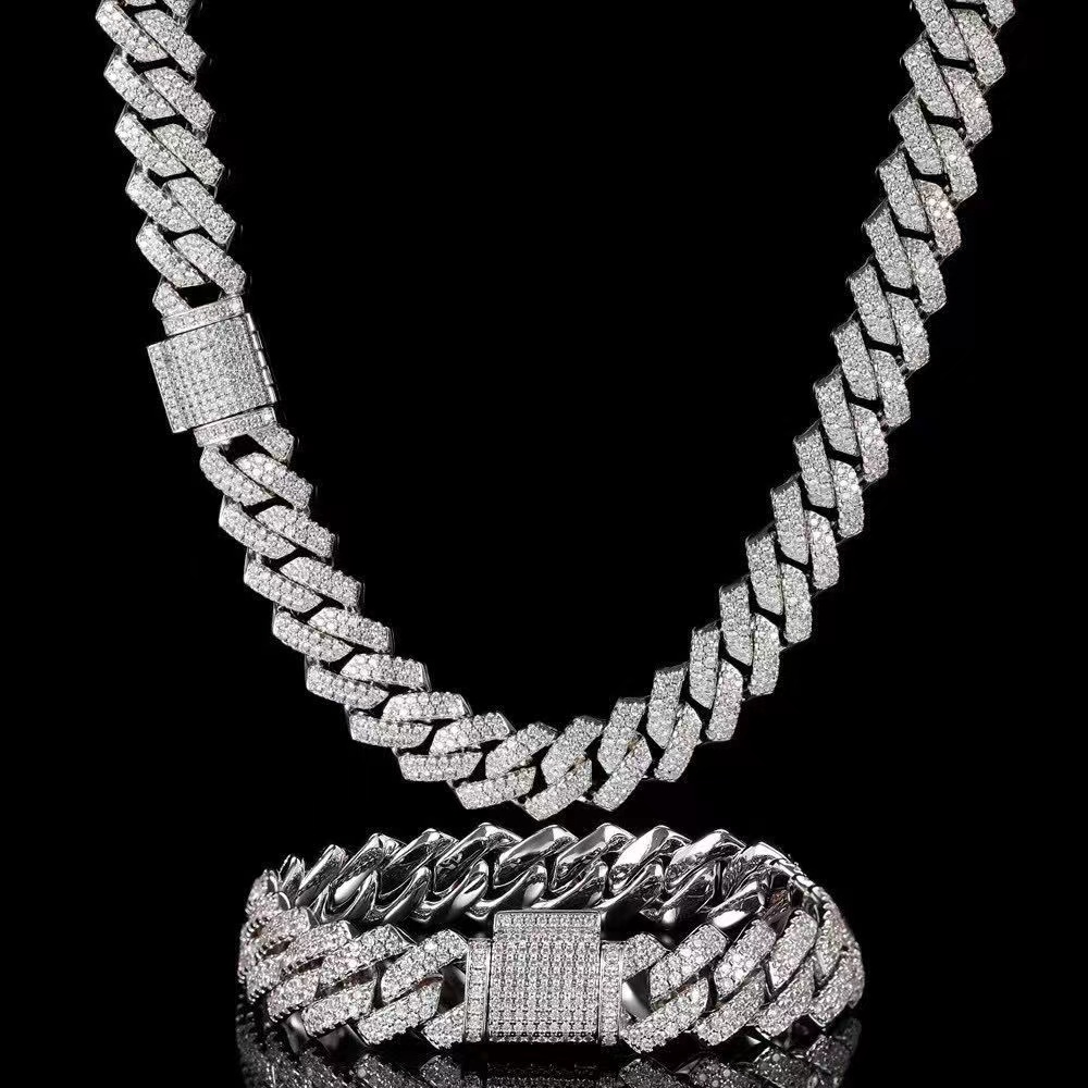 15mm 18mm 19mm Hip Hop Fine Jewelry Baguette Diamond Men Necklace Sterling Silver Fully Vvs Moissanite Luxury Cuban Link Chain
15mm 18mm 19mm Hip Hop Fine Jewelry Baguette Diamond Men Necklace Sterling Silver Fully Vvs Moissanite Luxury Cuban Link Chain