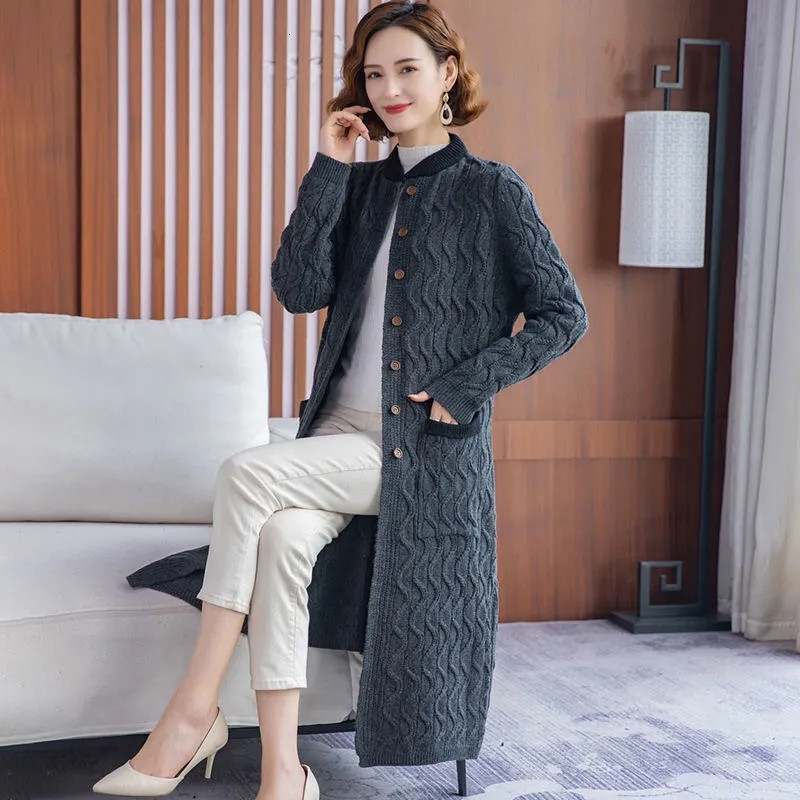 Over The Knee Knitted Sweater Cardigan For Women - Fashionable And Warm