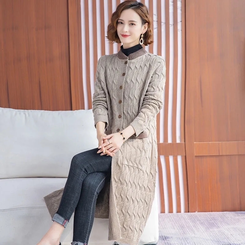Over The Knee Knitted Sweater Cardigan For Women - Fashionable And Warm
