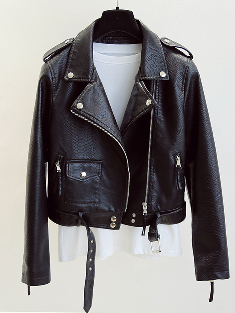 Women's Jackets SEDUTMO Winter Faux Leather Jacket Women Short Punk Coat Autumn Moto Biker Zipper Casual Slim Outerwear ED1906 230324
