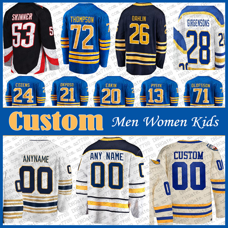 26 Rasmus Dahlin 89 Alex Tuch Hockey Jersey Custom Men Women Kids Kyle Okposo Zemgus Girgensons Tage Thompson Jeff Skinner Craig Anderson Dylan Cozens, Shown
26 Rasmus Dahlin 89 Alex Tuch Hockey Jersey Custom Men Women Kids Kyle Okposo Zemgus Girgensons Tage Thompson Jeff Skinner Craig Anderson Dylan Cozens, Shown