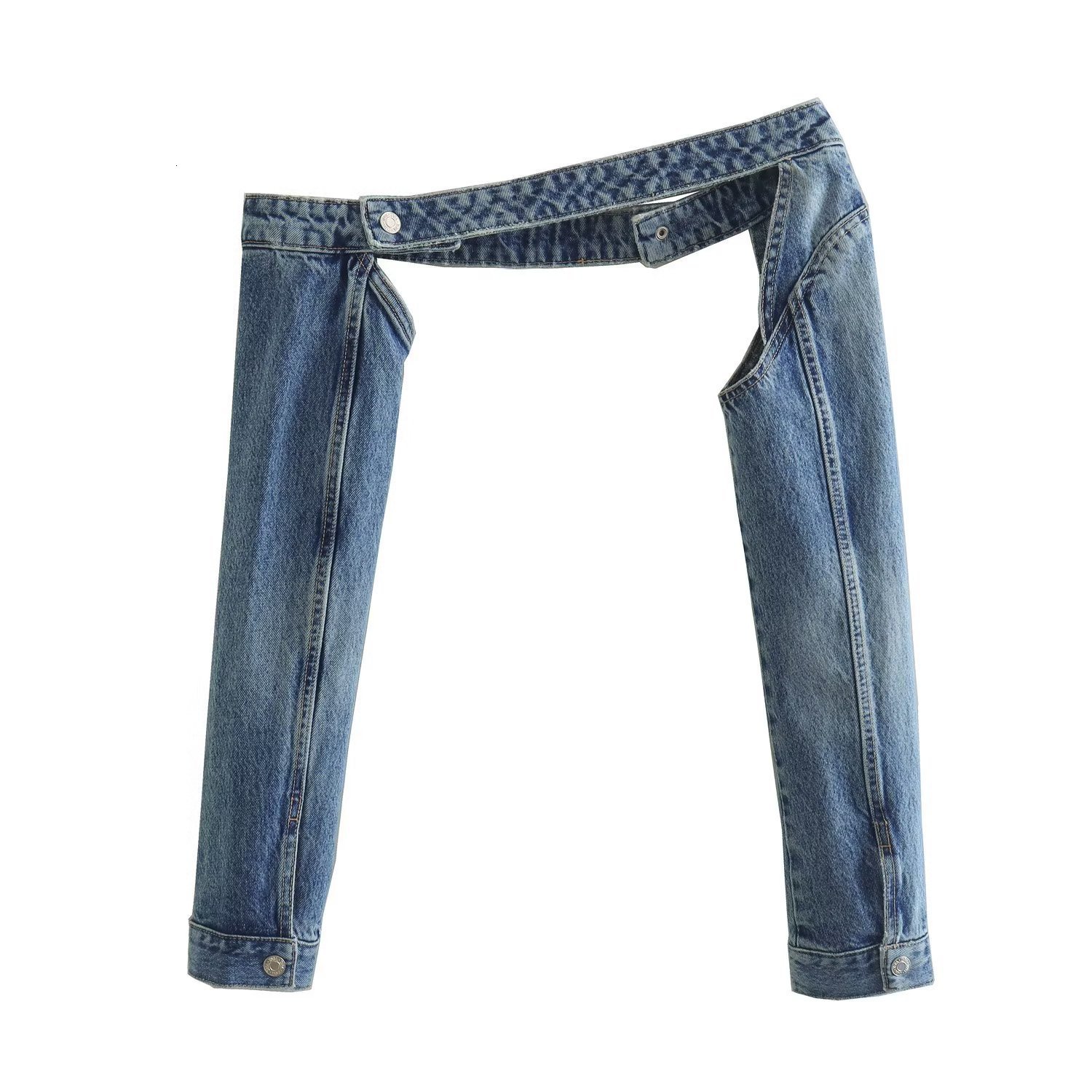 Women's Jackets Momoluna Women Rider Bolero Cropped Shrung Denim Sleeve Outwear 230323