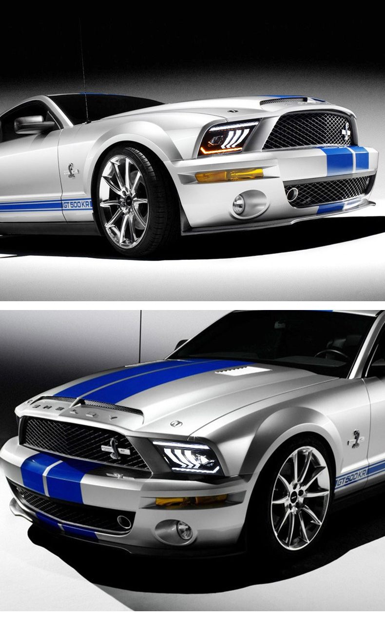 Car LED Headlight Bulbs For Ford Mustang 2005-2009 Head Light DRL High Beam Headlights Turn Signal Lights