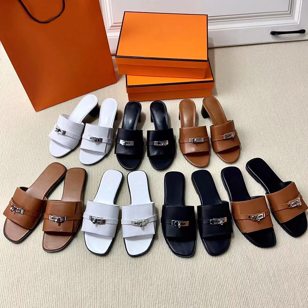 H Womens Beach slippers famous Classic Flat heel Summer Lazy Designer Fashion flops leather lady brand Slides famale shoes Metal buckle Flip Flops Sandals With box
H Womens Beach slippers famous Classic Flat heel Summer Lazy Designer Fashion flops leather lady brand Slides famale shoes Metal buckle Flip Flops Sandals With box
