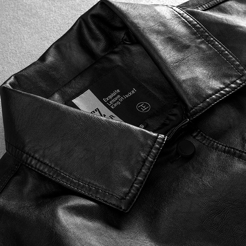 Men's Leather Faux Jacket Men Autumn Fleece Motorcycle PU Leahter Male Turndown Collar Casual Windbreaker Ropa De Hombre Coat 3XL 230324