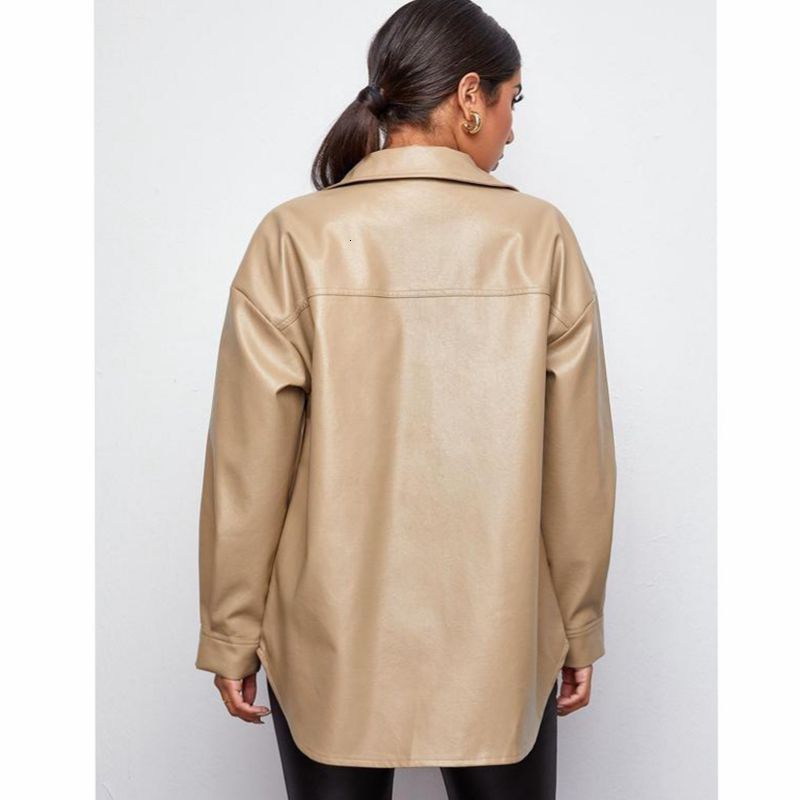 Women's Jackets Oversized Leather Vintage Tshirt Style Turn Down Collar Outerwear Faux Moto Biker Womens Winter Coats 230324