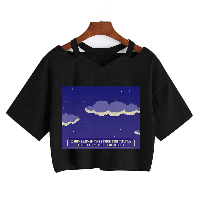 Womens TShirt Gothic clothes Japanese Cartoon print Size Tshirt Vintage Punk Crop top Harajuku Tee shirt shortsleeve Loose streetwear 230323