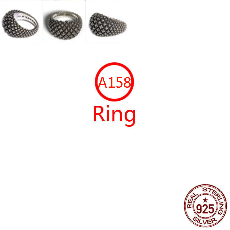 A158 S925 Sterling Silver Ring Full Cross Flower Sashimi Pineapple Shape Personality Trend Couple Shape Punk Hip Hop Dance Gift for Lover