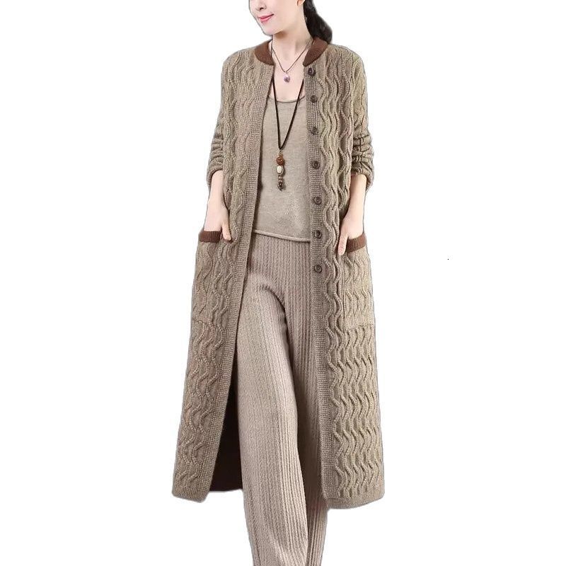 Over The Knee Knitted Sweater Cardigan For Women - Fashionable And Warm