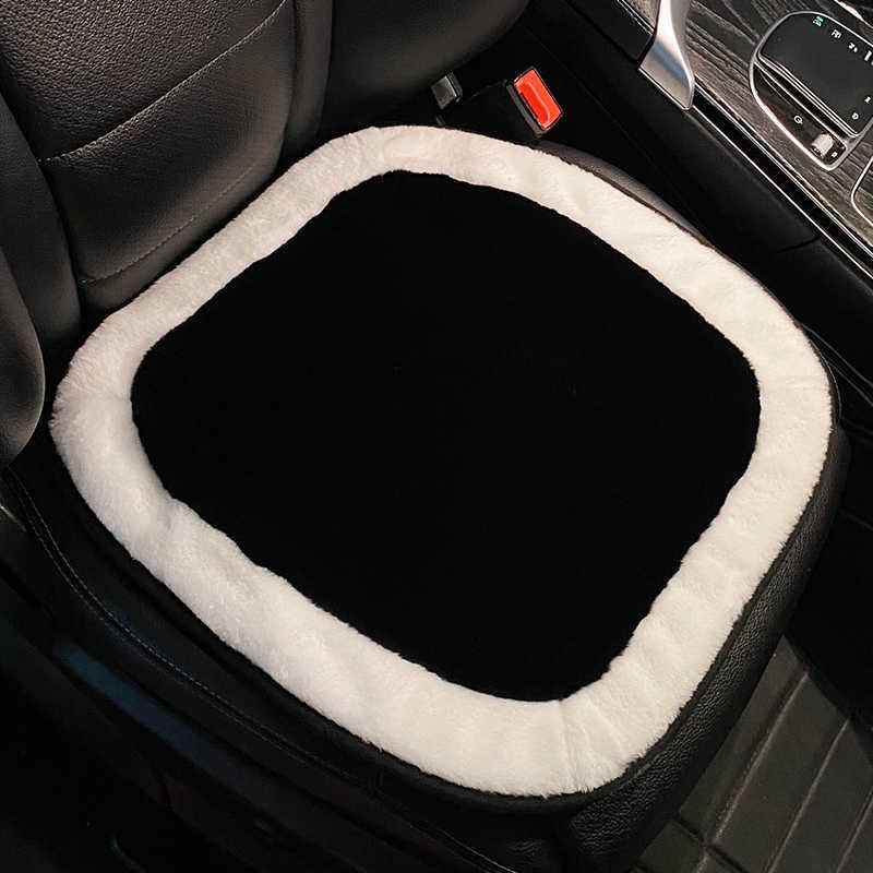 New Winter Soft Plush Universal Car Seat Cover Classic Black White Color Seat Mats Auto Seat Cushion Keep Warm Car Accessories